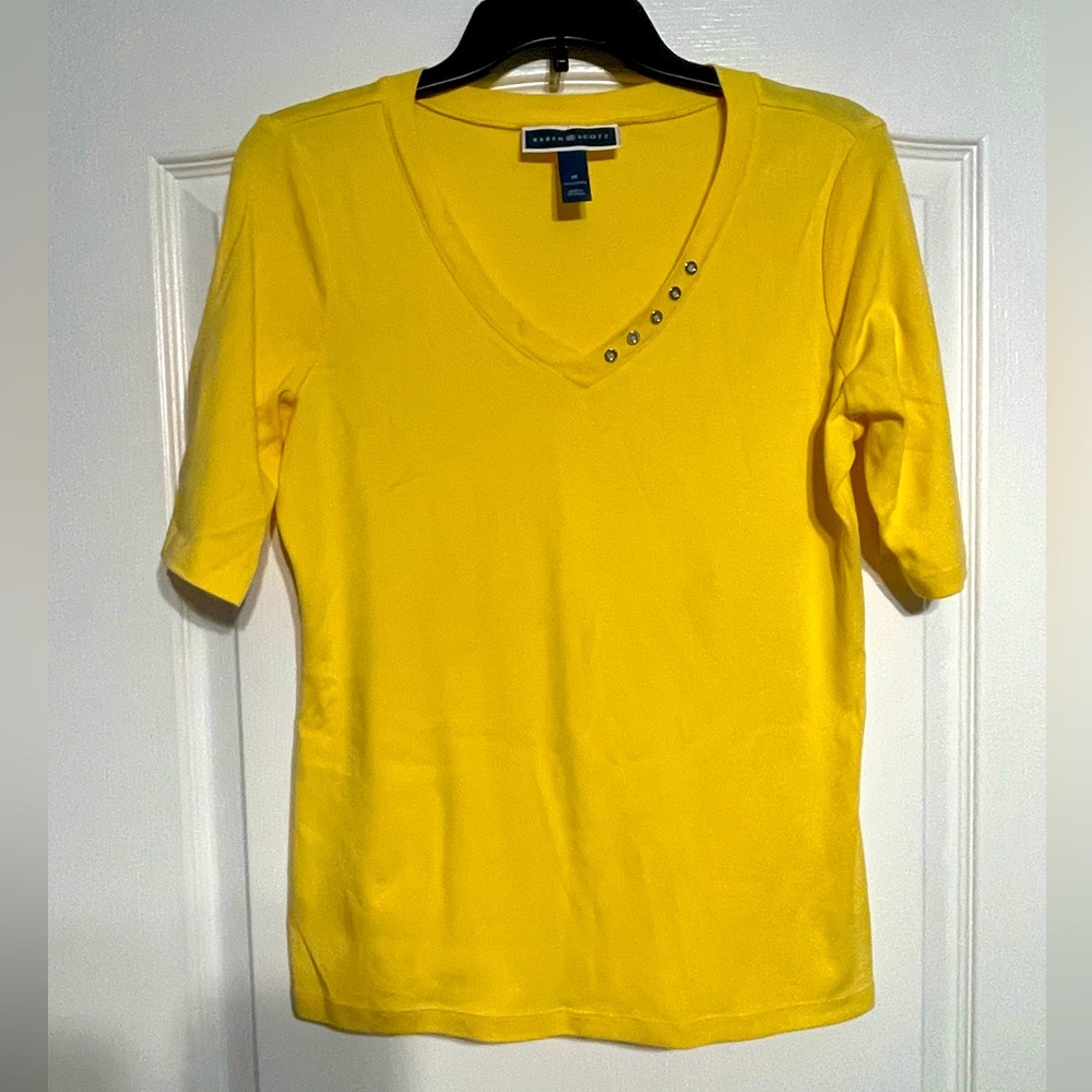 Karen Scott short sleeve shirt yellow